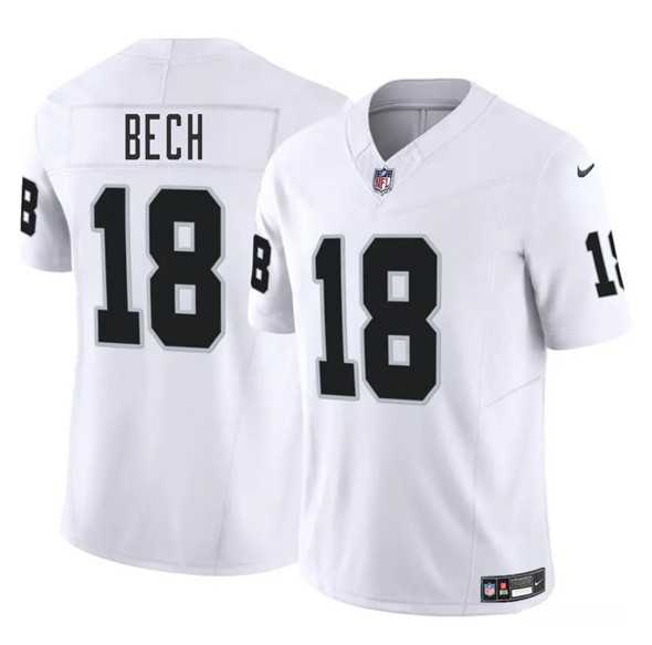 Men & Women & Youth Las Vegas Raiders #18 Jack Bech White 2025 Draft F.U.S.E. Vapor Untouchable Stitched Jersey->los angeles chargers->NFL Jersey